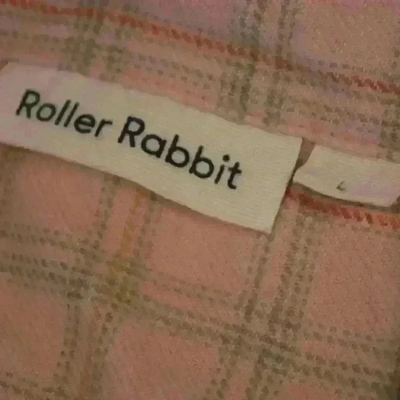 Pink Roberta Roller Rabbit Plaid top size Large - Picture 2 of 13